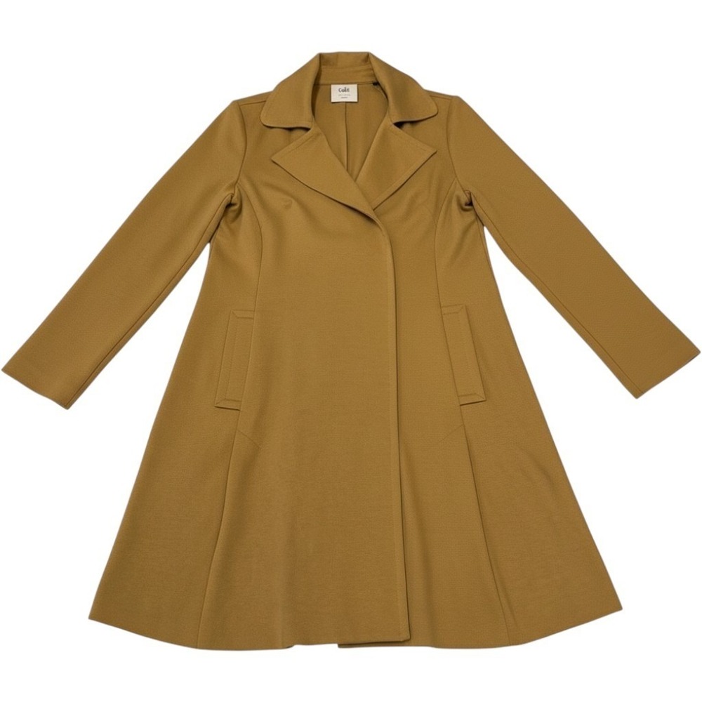 Cabi Casablanca Trench Coat Brown Ponte Knit M Longline Jacket Office Career